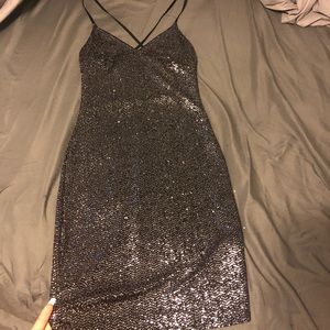 Skin tight mini sequin dress